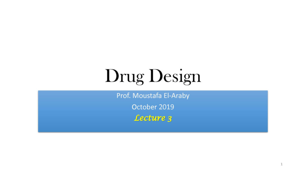 drug design lecture three notes